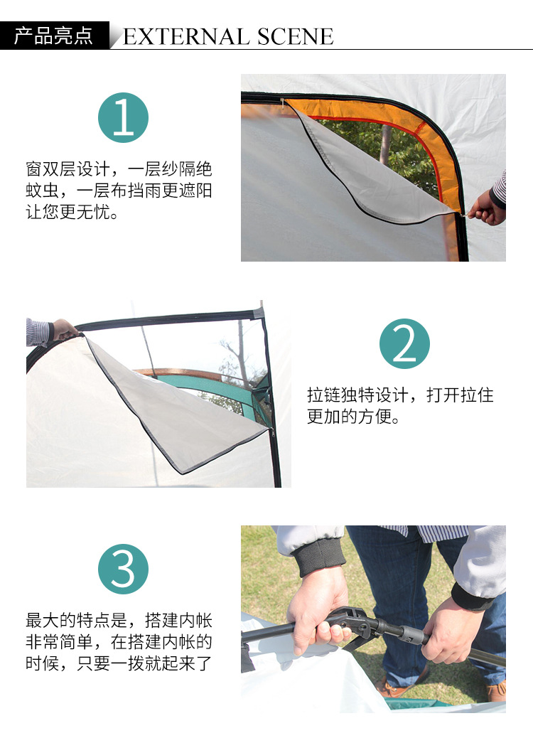 Cheap Goat Tents Quick opening Tent Outdoor 3 5People Fully Automatic Thickening Rain proof Family Camping Large Space Tourist Glaming Equipment   